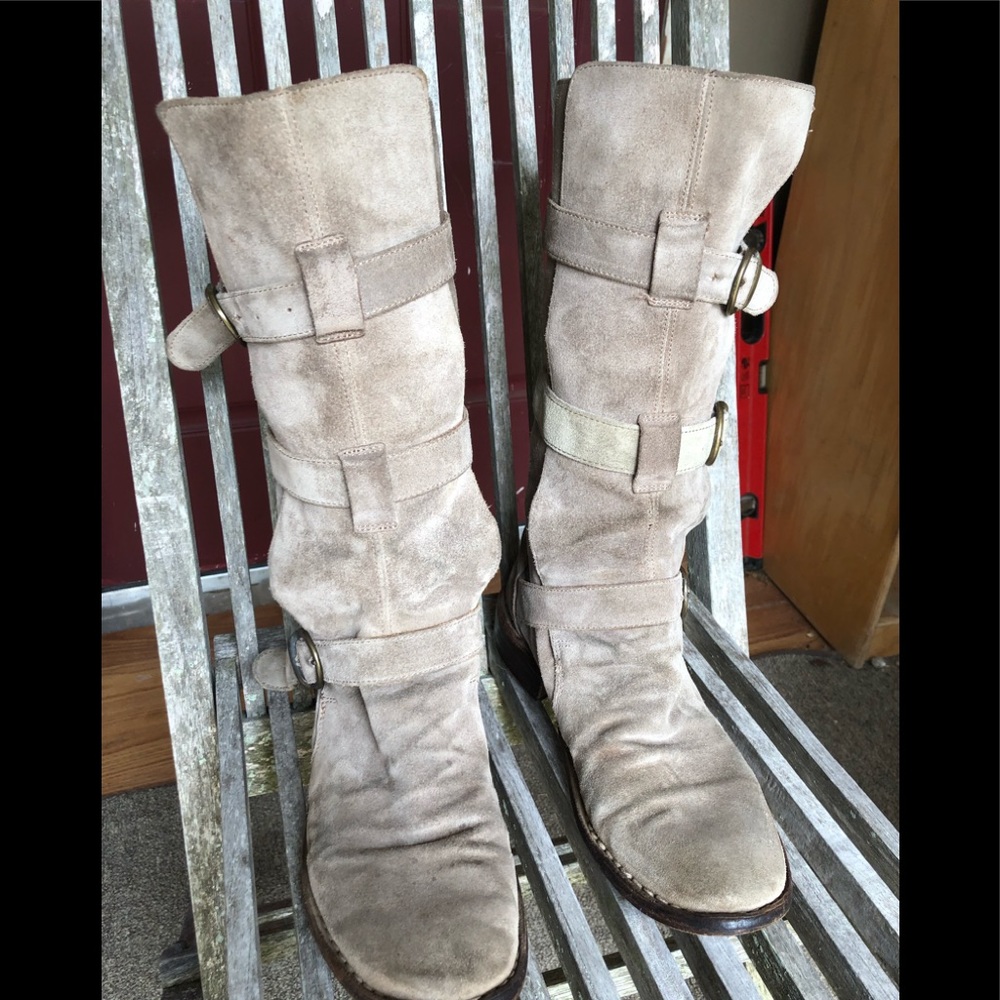 Fiorentini and Baker tall suede eternity  boots.